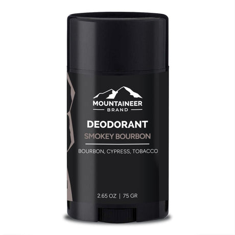 Mountaineer Brand Products' Smokey Bourbon Deodorant is an aluminum-free deodorant that offers long-lasting freshness with a smoky bourbon scent.