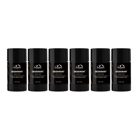 A Natural Deodorant 6-Pack by Mountaineer Brand Products on a white background.