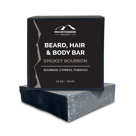 All natural Mountaineer Brand Products Beard Hair and Body Bar - smoky bourbon.