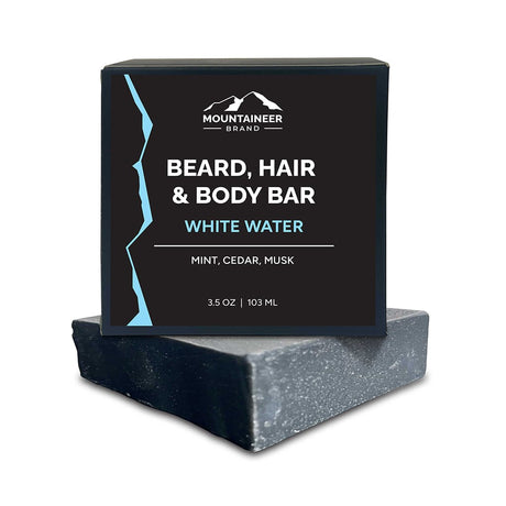 Mountaineer Brand Products' White Water Bar Soap is an organic beard, hair, and body bar for men.