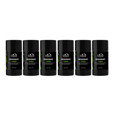 Five Mountaineer Brand Products Natural Deodorant 6-Pack on a white background.