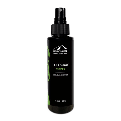 An all-natural bottle of Tundra Flex Spray from Mountaineer Brand Products.