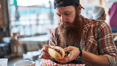 Eating with a beard