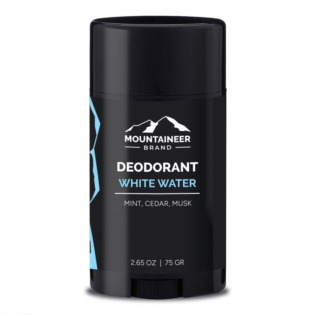 Aluminum-free, all-natural Mountaineer Brand Products' White Water Deodorant for white water adventures.