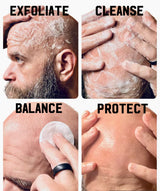 How to exfoliate, cleanse and protect your bald head with Bald Head Protect from Mountaineer Brand Products.