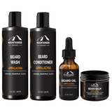 This grooming routine includes The Everyday Necessities Beard Kit from Mountaineer Brand Products, which includes a beard conditioner and beard oil.