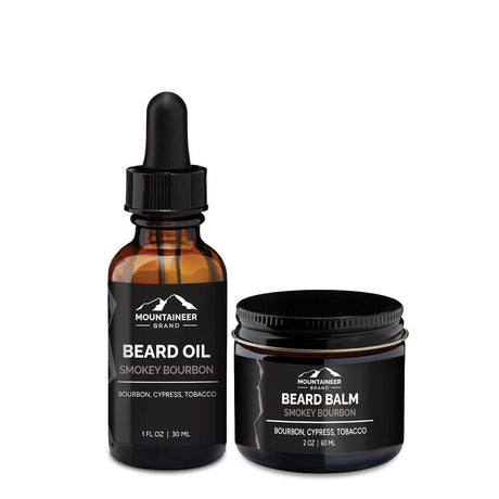 All natural Mountaineer Brand Products beard care products for men, including the Beard Oil and Beard Balm Combo, free of chemicals.