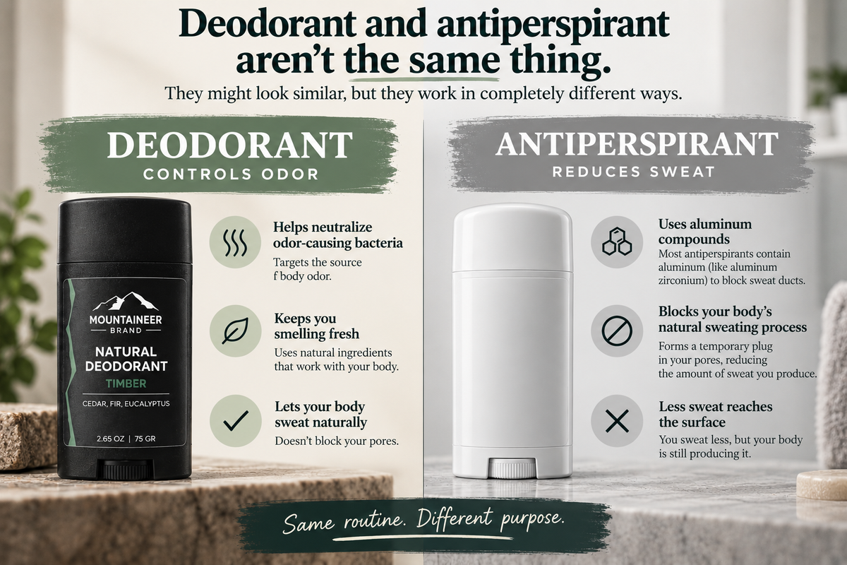 Difference between deodorant and antiperspirant