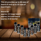 Eight  Mountaineer Brand sample size beard oil Kit includes our  sample size bare beard balm. The best way to decide your signature scent. Mountaineer Brand Products offers a Beard Oil Sample Kit for mens care products that are organic and all natural.
