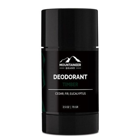 All-natural Mountaineer Brand Products deodorant stick for men's care, free of chemicals.