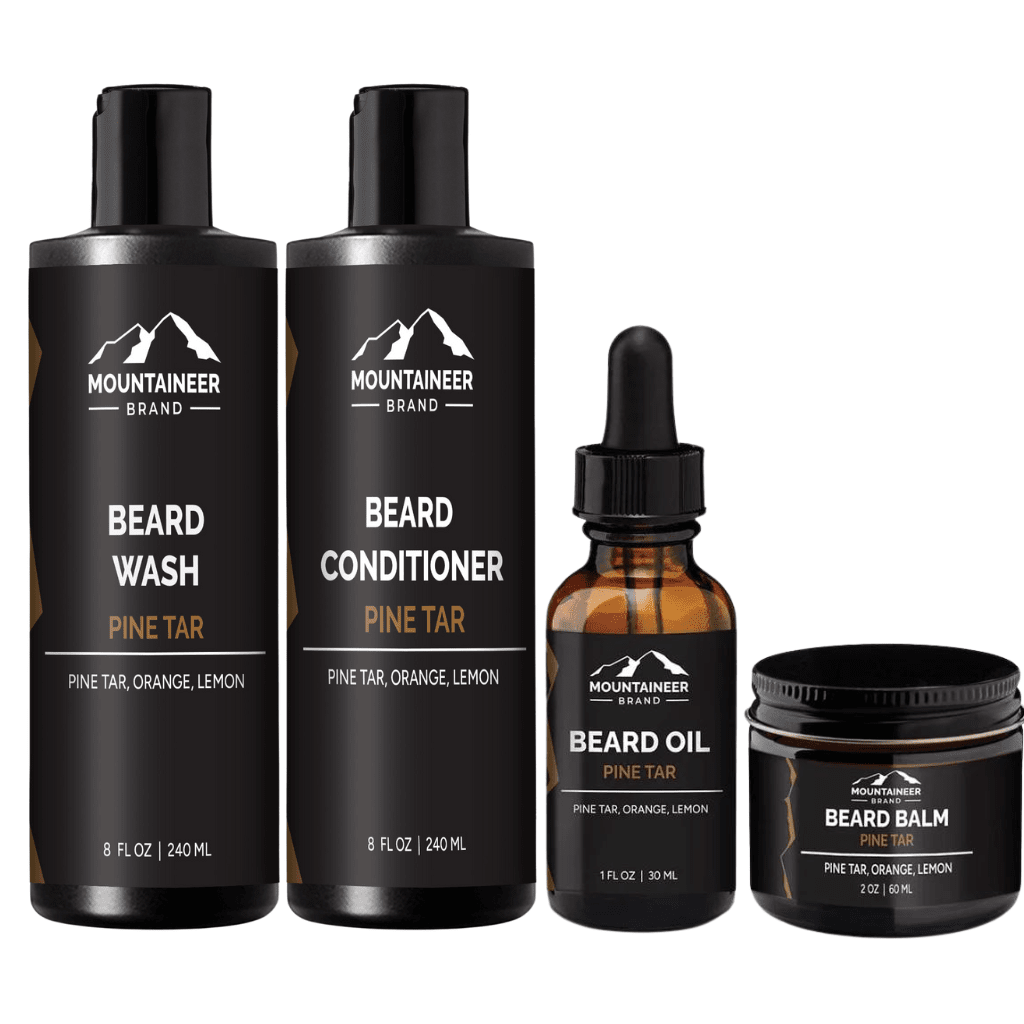 Elevate your grooming routine with our comprehensive The Everyday Necessities Beard Kit, featuring beard oil, conditioner, and balm from Mountaineer Brand Products.