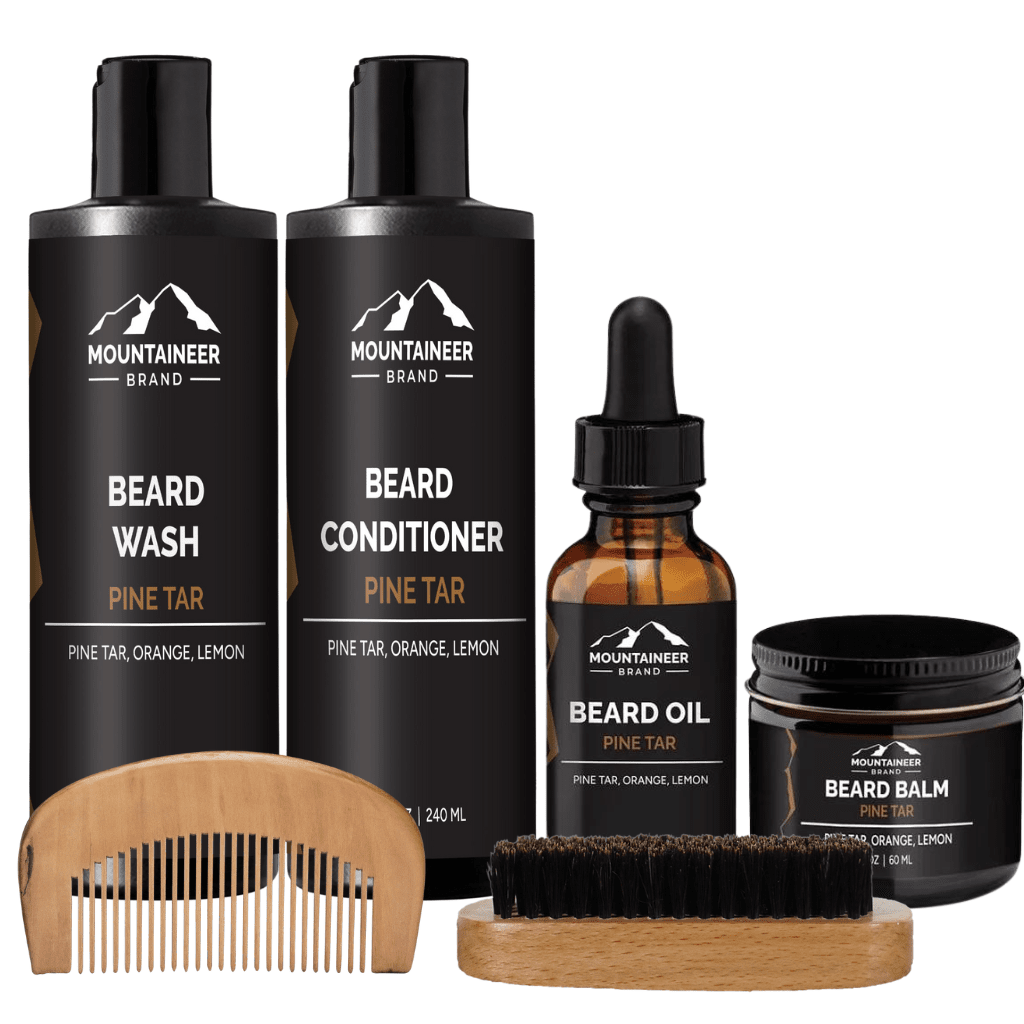 This comprehensive Mountaineer Brand Products Starter Beard Kit offers a grooming experience like no other, providing a beard oil, beard conditioner, and comb for all your facial hair needs.