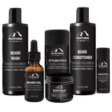 The Mountaineer Brand Products Big Beard Kit consisting of essential grooming products such as beard oil and balm.