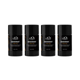 Three Mountaineer Brand Products Natural Deodorant 4-Packs on a white background.