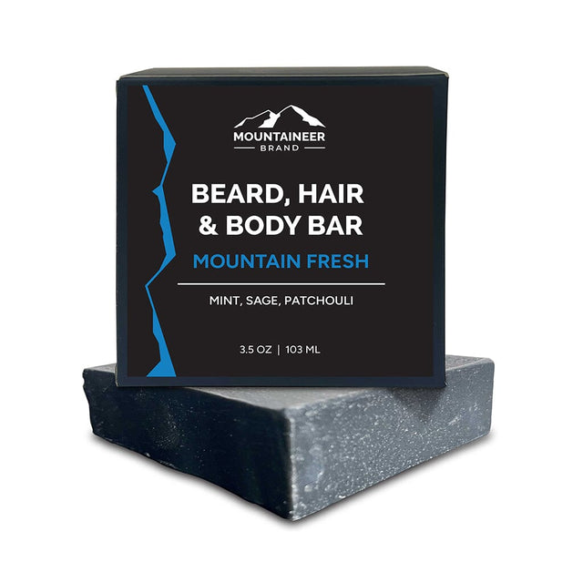Organic Mountain Fresh Bar Soap, specially crafted for men's care with no chemicals, made by Mountaineer Brand Products.