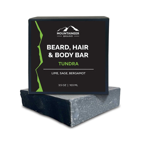 The Tundra Bar Soap, perfect for men's care, is made with organic ingredients.