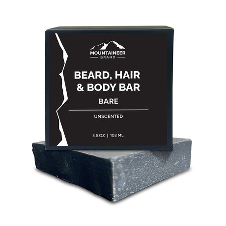 Mountaineer Brand Products' Bare Bar Soap is an organic mens care bar for beard, hair, and body with no chemicals.