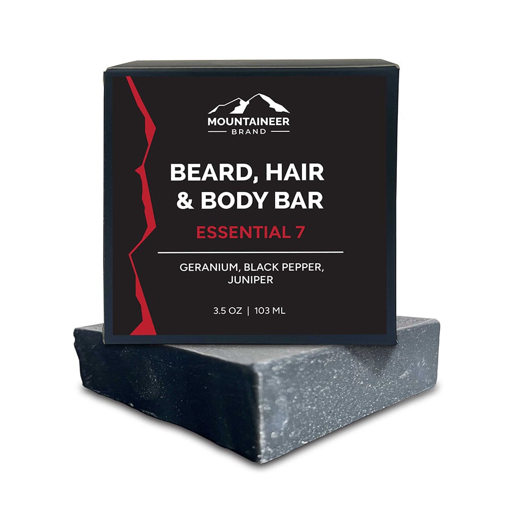 The Mountaineer Brand Products Essential 7 Bar Soap is an all-natural men's care product, free from chemicals.