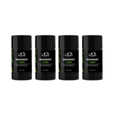 Three Mountaineer Brand Products Natural Deodorant 4-Packs on a white background.