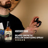 Mountaineer Brand Products' Beard Growth Roller Sanitizing Spray for mens care is an all-natural solution.